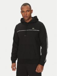 Lacoste Bluza SH9808 Czarny Classic Fit. Czarne bluzy LACOSTE, m, bez wzorów, z bawełny, bez kaptura. Za 439.99 zł.