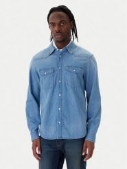 Tommy Jeans Koszula jeansowa Western DM0DM23029 Niebieski Regular Fit. Niebieskie koszule Tommy Jeans, m, bez wzorów, z bawełny, bez kołnierzyka, bez ramiączek. Za 409.99 zł.