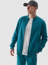 4F Bluza dresowa rozpinana bez kaptura męska - turkusowa S. Niebieskie bluzy 4F, m, bez wzorów, z bawełny, bez kaptura. Za 149.99 zł.