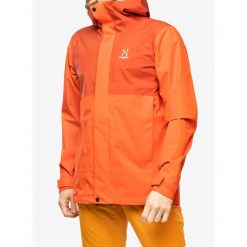 Kurtka przeciwdeszczowa męska Haglofs Koyal Proof Jacket. Czerwone kurtki Haglöfs, m, bez wzorów, bez kaptura. Za 492.99 zł.