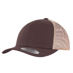 Dwukolorowa Czapka Trucker Retro. Białe czapki z daszkiem FLEXFIT, bez wzorów, z bawełny. Za 59.99 zł.