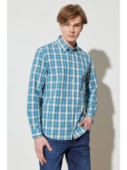 Wrangler Koszula - Regular fit - w kolorze błękitnym rozmiar: M. Niebieskie koszule Wrangler, m, bez wzorów, z bawełny, bez kołnierzyka, bez ramiączek. Za 162.95 zł.