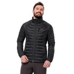 Kurtka puchowa Jack Wolfskin Routeburn Pro Ins. Czarne kurtki Jack Wolfskin, s, bez wzorów, z puchu, bez kaptura. Za 589.99 zł.