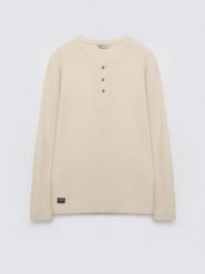 Bluzka męska z długim rękawem kremowa Merrts 103. Białe bluzy BIG STAR, l, bez wzorów, z dzianiny, bez kaptura. Za 159.99 zł.
