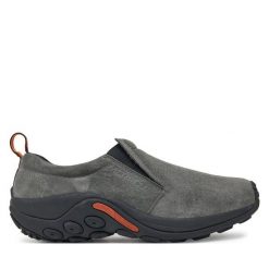 Półbuty Merrell. Szare eleganckie półbuty Merrell, bez wzorów, bez obcasa, bez zapięcia. Za 249.99 zł.