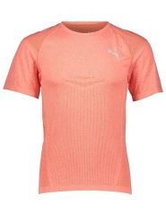 Puma Koszulka funkcyjna "Train Evoknit" w kolorze pomarańczowym rozmiar: L. Pomarańczowe t-shirty sportowe Puma, bez wzorów, bez ramiączek, outdoorowe. Za 83.42 zł.
