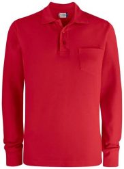 Clique Basic Polo z Kieszonką Długi Rękaw - 100% bawełna, klasyczne dopasowanie. Czerwone sztyblety CLIQUE, bez wzorów, z bawełny, bez obcasa, bez zapięcia. Za 137.02 zł.