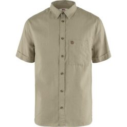 Koszula podróżnicza Fjallraven Ovik Travel Shirt SS. Żółte koszule Fjällräven, m, bez wzorów, z materiału, bez kołnierzyka, bez ramiączek. Za 423.49 zł.