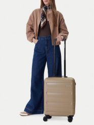 GINO ROSSI Walizka kabinowa CEO-GIN-S-004-BEIGE Beżowy. Brązowe walizki Gino Rossi, bez wzorów. Za 259.99 zł.
