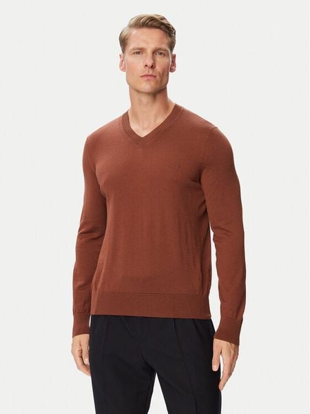 BOSS Sweter H-Melba-L 50571907 Brązowy Regular Fit. Brązowe swetry rozpinane Boss, l, bez wzorów, z wełny, bez kołnierzyka, bez ramiączek. Za 679.99 zł.