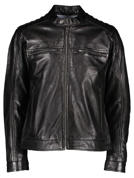 Bugatti Skórzana kurtka w kolorze czarnym rozmiar: 54. Czarne kurtki Bugatti, bez wzorów, ze skóry, bez kaptura. Za 891.99 zł.