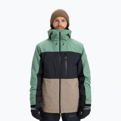 Kurtka snowboardowa męska Quiksilver Sycamore Block 20K. Brązowe kurtki Quiksilver, na zimę, l, bez wzorów, z materiału, bez kaptura. Za 826.95 zł.