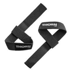 Paski do podnoszenia ciężarów Thorn Fit. Czarne paski Thorn Fit, bez wzorów, sportowe. Za 24.90 zł.
