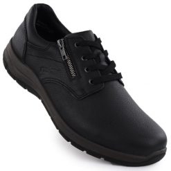 Skórzane półbuty męskie na suwak czarne Rieker 03604-00. Czarne eleganckie półbuty Rieker, bez wzorów, ze skóry, bez obcasa, bez zapięcia. Za 339.15 zł.