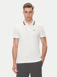 BOSS Polo Paddy Ap Heritage 50538101 Biały Regular Fit. Białe koszulki polo Boss, m, bez wzorów, z bawełny, bez kołnierzyka, bez ramiączek. Za 379.99 zł.