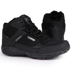 Buty męskie zimowe wysokie ocieplane DK PREDATOR. Czarne buty sportowe casual DK, na zimę, bez wzorów, bez zapięcia. Za 199.00 zł.