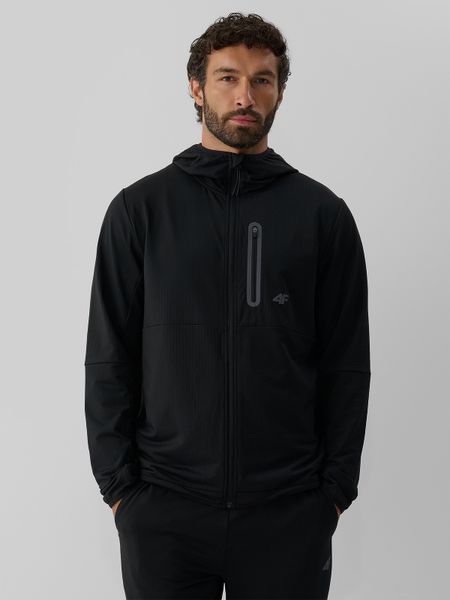 4F Bluza trekkingowa regular z kapturem męska - czarna L. Czarne bluzy 4F, l, bez wzorów, z materiału, z kapturem. Za 199.99 zł.