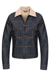 KURTKA ZIMOWA WRANGLER SHERPA DRY W498D1041. Szare kurtki Wrangler, na zimę, s, bez wzorów, z denimu, bez kaptura. Za 289.99 zł.
