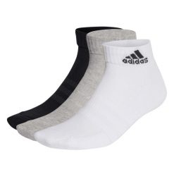 Skarpety adidas Cushioned Sportswear Ankle Socks 3p. Szare skarpety Adidas, bez wzorów. Za 42.90 zł.
