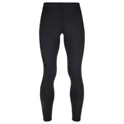 Męskie legginsy do biegania Kilpi RUNNER-M. Czarne legginsy długie sportowe Kilpi, m, bez wzorów, z materiału, do biegania. Za 163.85 zł.