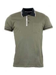 Peak Mountain Koszulka polo w kolorze oliwkowym rozmiar: L. Brązowe koszulki polo sportowe Peak Mountain, l, bez wzorów, z bawełny, bez kołnierzyka, bez ramiączek. Za 119.40 zł.