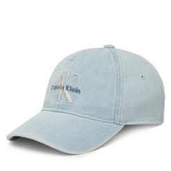 Czapka z daszkiem Calvin Klein Jeans. Niebieskie czapki z daszkiem Calvin Klein Jeans, bez wzorów, z jeansu. Za 179.99 zł.