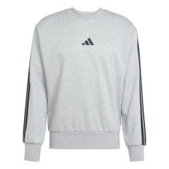 Bluza adidas Essentials 3-Stripes Fleece. Szare bluzy Adidas, bez wzorów, bez kaptura. Za 213.00 zł.