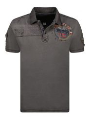 Geographical Norway Koszulka polo "Kinflat" w kolorze antracytowym rozmiar: S. Czarne koszulki polo sportowe Geographical Norway, s, bez wzorów, z bawełny, bez kołnierzyka, bez ramiączek. Za 61.46 zł.