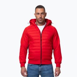 Kurtka męska Pitbull Palomar Padded Hooded Hybrid. Czerwone kurtki PITBULL, m, bez wzorów, z poliesteru, bez kaptura. Za 219.99 zł.