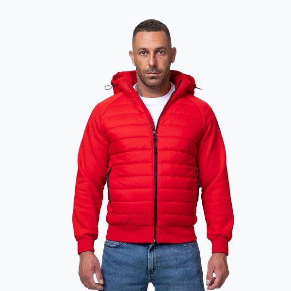 Kurtka męska Pitbull Palomar Padded Hooded Hybrid. Czerwone kurtki PITBULL, l, bez wzorów, z poliesteru, bez kaptura. Za 219.99 zł.