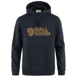 Bluza z kapturem męska Fjallraven Fjallraven Logo Hoodie. Niebieskie bluzy z kapturem Fjällräven, m, bez wzorów, z kapturem. Za 524.99 zł.