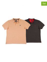 The Time of Bocha Koszulki polo (2 szt.) w kolorze antracytowym i brzoskwiniowym rozmiar: S. Czarne koszulki polo The Time of Bocha, s, bez wzorów, z bawełny, bez kołnierzyka, bez ramiączek. Za 165.99 zł.