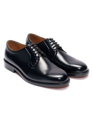 British Passport Skórzane trzewiki w kolorze czarnym rozmiar: 45. Czarne botki sznurowane British Passport, bez wzorów, bez obcasa, bez zapięcia. Za 448.99 zł.