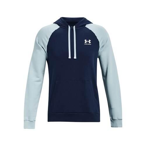 Bluza sportowa męska Under Armour Rival Fleece Color Blockhoodie. Niebieskie bluzy z kapturem Under Armour, m, bez wzorów, z kapturem. Za 336.00 zł.