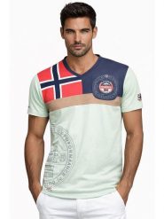 Geographical Norway Koszulka "J-Flag" w kolorze miętowym rozmiar: 3XL. Zielone bezrękawniki Geographical Norway, xl, bez wzorów, z bawełny, bez kołnierzyka, bez ramiączek. Za 60.99 zł.