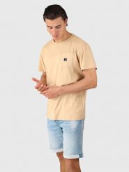 Brunotti Koszulka "Axle" w kolorze beżowym rozmiar: L. Brązowe bezrękawniki Brunotti, l, bez wzorów, z bawełny, bez kołnierzyka, bez ramiączek. Za 56.99 zł.