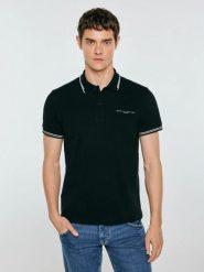 Koszulka męska polo czarna Wladym 906. Czarne koszulki polo BIG STAR, l, bez wzorów, z dzianiny, bez kołnierzyka, bez ramiączek. Za 139.99 zł.