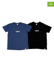 The Time of Bocha Koszulki (2 szt.) w kolorze niebieskim i czarnym rozmiar: XXL. Czarne bezrękawniki The Time of Bocha, xxl, bez wzorów, z bawełny, bez kołnierzyka, bez ramiączek. Za 86.99 zł.