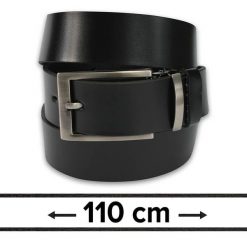 Pasek do Spodni, Czarny 110 cm, Skórzany, Elegancki, Męski, Możliwość Skrócenia -ZET. Czarne paski Zet, bez wzorów, ze skóry, eleganckie. Za 89.00 zł.