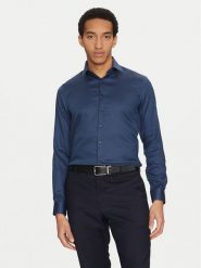 Calvin Klein Koszula K10K114316 Granatowy Slim Fit. Niebieskie koszule CALVIN KLEIN, m, bez wzorów, z bawełny, bez kołnierzyka, bez ramiączek. Za 249.99 zł.