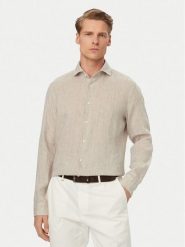 JOOP! Koszula Pai-W 30102661 Beżowy Regular Fit. Brązowe koszule JOOP!, m, bez wzorów, ze lnu, bez kołnierzyka, bez ramiączek. Za 499.99 zł.