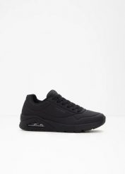 Sneakersy Skechers. Czarne buty sportowe casual bonprix, bez wzorów, bez zapięcia. Za 429.99 zł.