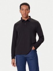 Calvin Klein Polo LV040EM909 Czarny Regular Fit. Czarne koszulki polo sportowe CALVIN KLEIN, m, bez wzorów, z bawełny, bez kołnierzyka, bez ramiączek. Za 389.99 zł.