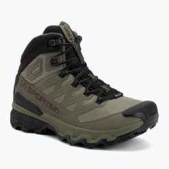 Buty trekkingowe La Sportiva Ultra Raptor 3 Mid GTX. Zielone buty turystyczne La Sportiva, bez wzorów, z gore-texu, bez zapięcia, trekkingowe, gore-tex. Za 859.99 zł.