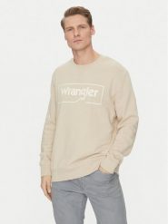 Wrangler Bluza W662HAC22 112331852 Beżowy Regular Fit. Brązowe bluzy Wrangler, m, bez wzorów, z bawełny, bez kaptura. Za 159.99 zł.