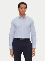 Calvin Klein Koszula K10K114312 Niebieski Slim Fit. Niebieskie koszule CALVIN KLEIN, m, bez wzorów, z bawełny, bez kołnierzyka, bez ramiączek. Za 219.99 zł.