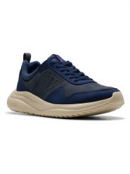 Clarks Skórzane sneakersy "Lt360" w kolorze granatowym rozmiar: 43. Niebieskie buty sportowe casual Clarks, bez wzorów, z nubiku, bez zapięcia. Za 193.24 zł.