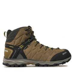 Trekkingi Meindl. Brązowe botki sznurowane MEINDL, bez wzorów, z gore-texu, bez obcasa, bez zapięcia. Za 749.99 zł.