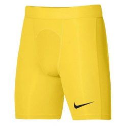Męskie Spodenki Kompresyjne Pro Strike DriFIT. Żółte odzież kompresyjna Nike, l, bez wzorów, z elastanu, na fitness i siłownię, dri-fit (nike). Za 157.99 zł.
