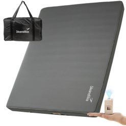 Mata kempingowa samopompująca Easy 3D Premium Flex z pompką USB-C, 2-osobowa. Szare odzież kompresyjna SKANDIKA, m, bez wzorów, z materiału, trekkingowe. Za 1,149.00 zł.